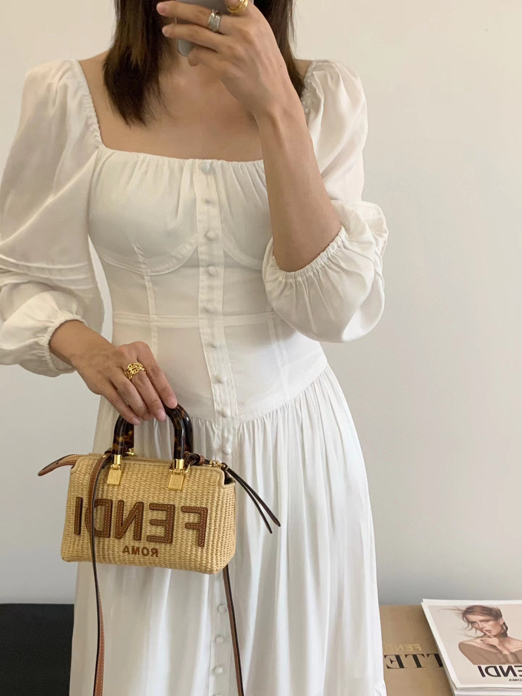 Summer Woven Mini Top Handle Bag (Caramel) –  Premium Quality