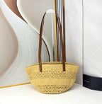 Raffia Woven Basket Bag | Embroidered Straw Tote