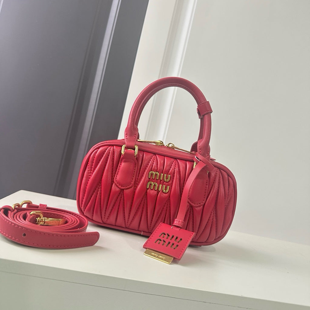 Mini Lambskin Ruched Shoulder Bag
