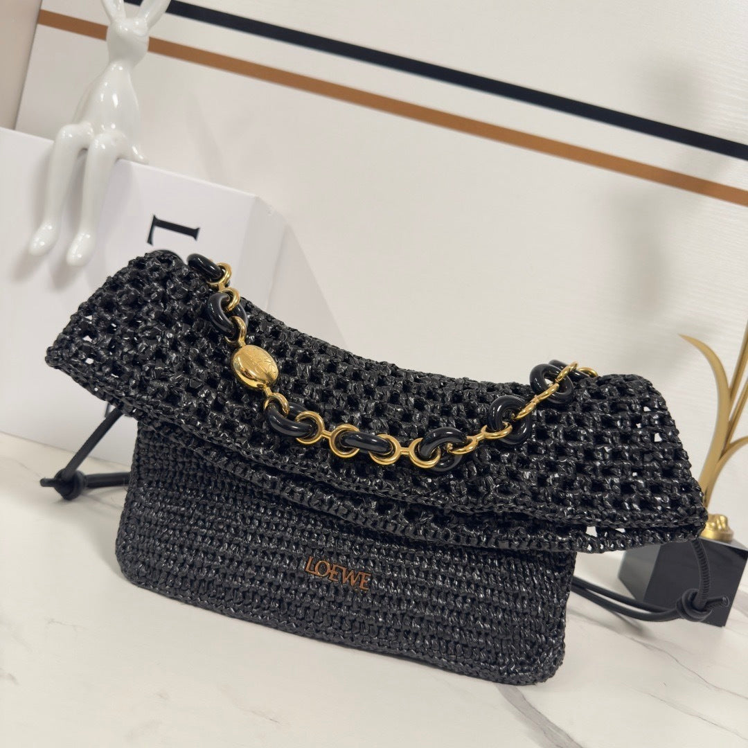 Medium Raffia & Leather Ola Handbag (Premium Quality)