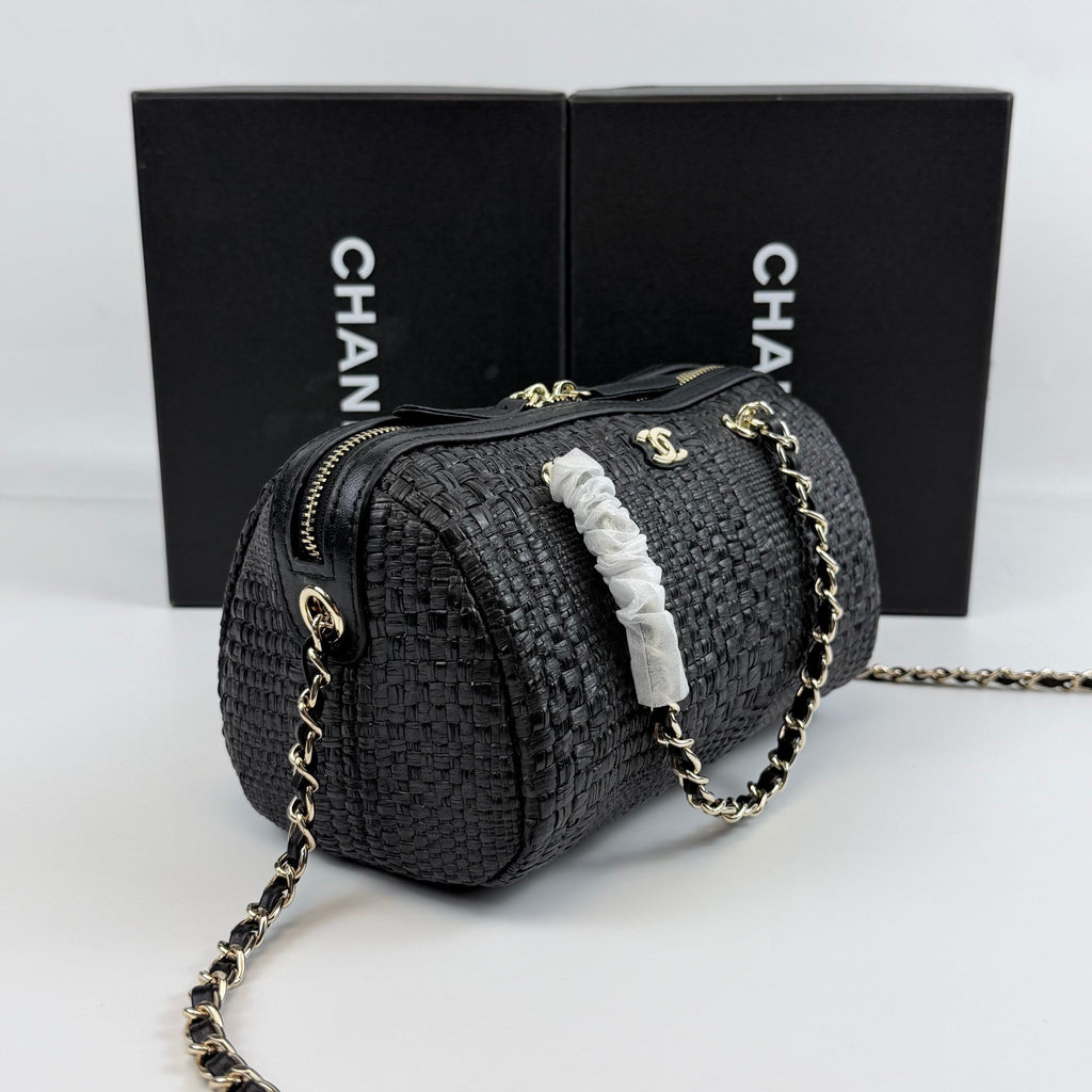 Raffia Bowling Bag | Woven Summer Shoulder Bag
