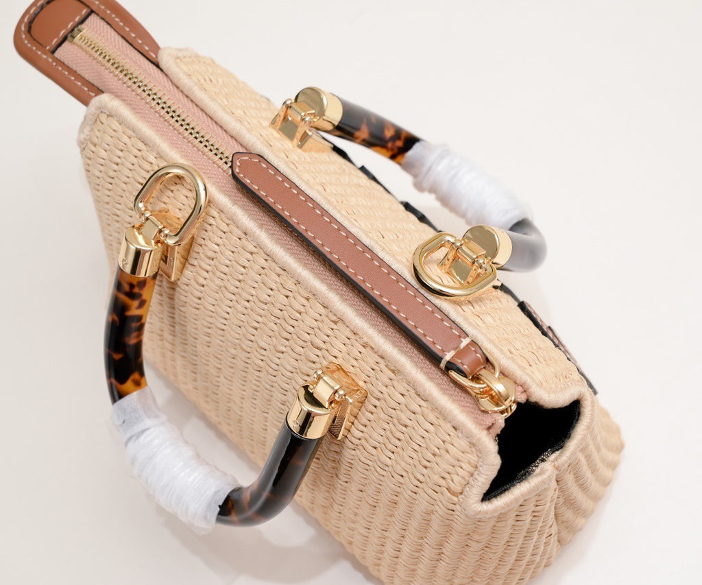 Summer Woven Mini Top Handle Bag (Caramel) –  Premium Quality