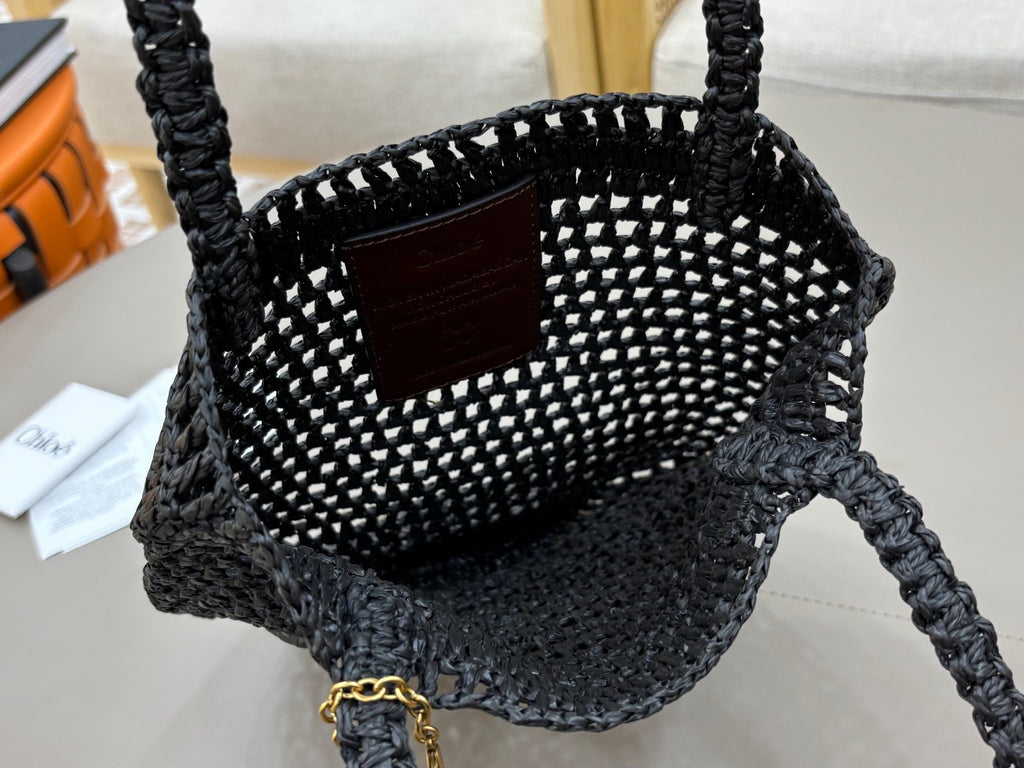 Premium Raffia Leather Tote Bag