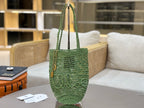 Premium Raffia Leather Tote Bag