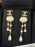 Resin Pearl & Tassel Drop Earrings – Cloud-Inspired Elegance