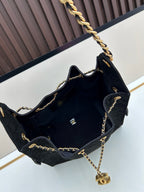 Large Suede Hobo Bucket Bag | Quilted Texture