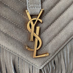 Monogram Messenger Bag | Suede with Tassel Accent