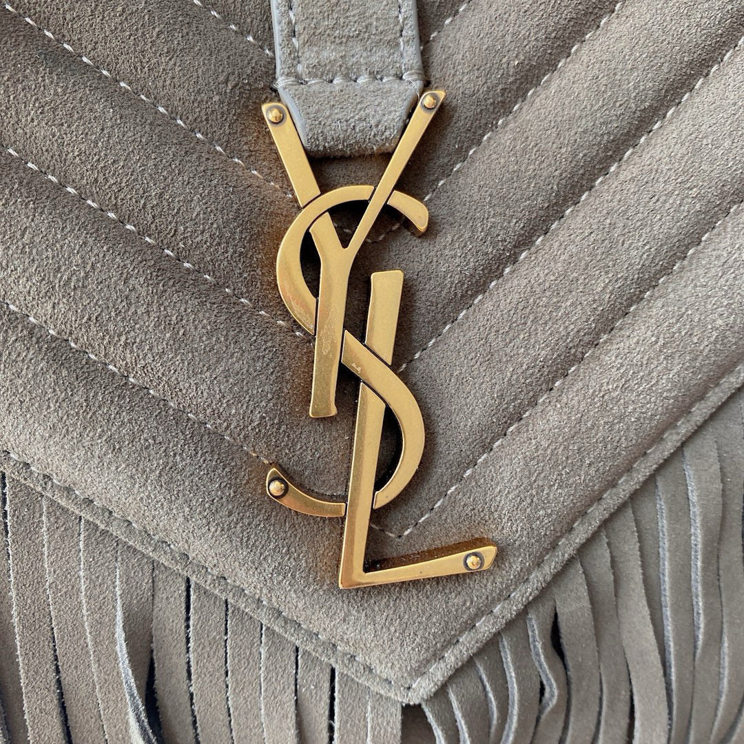 Monogram Messenger Bag | Suede with Tassel Accent