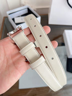 New Women’s Leather Belt — Enamel Signature Buckle