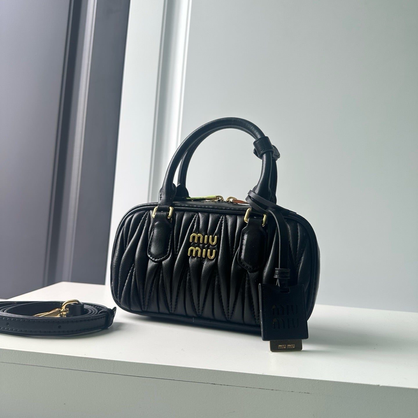 Mini Lambskin Ruched Shoulder Bag