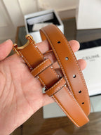New Women’s Leather Belt — Enamel Signature Buckle