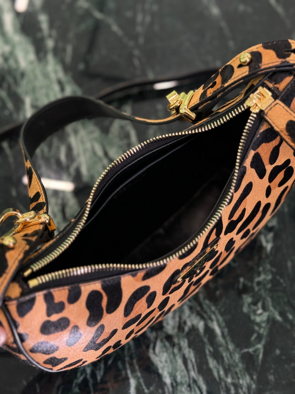 Moon Leopard-Print Haircalf Bag