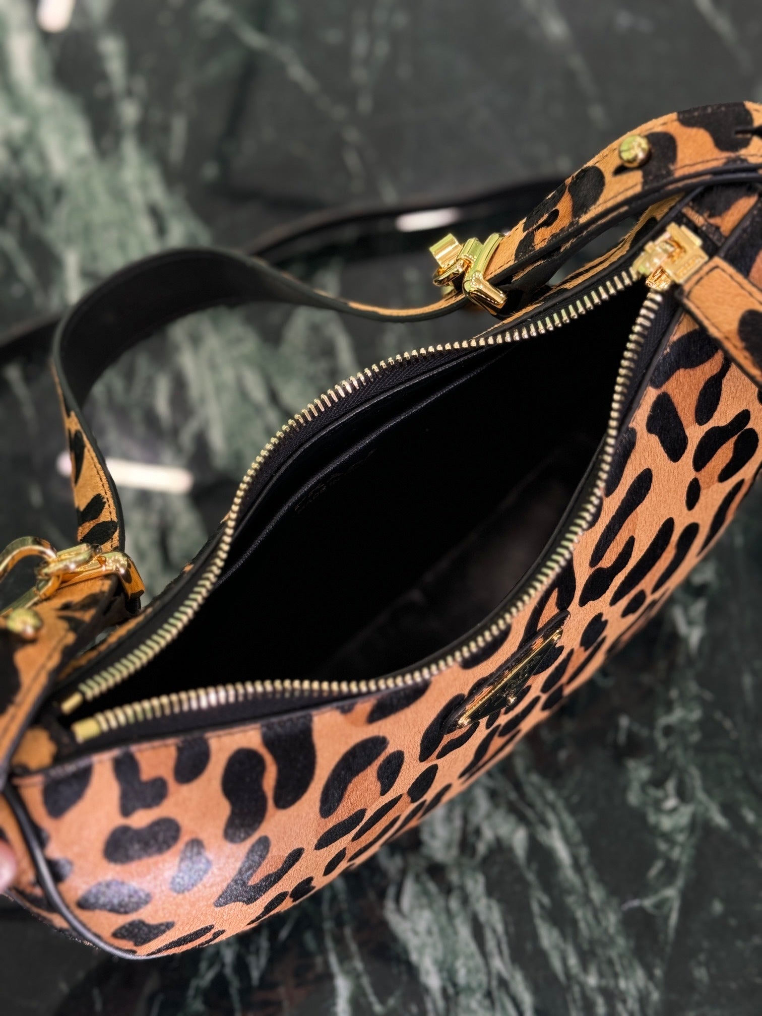 Moon Leopard-Print Haircalf Bag
