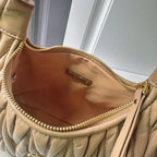 Medium Quilted Leather Handbag – Matelassé Texture, 29cm