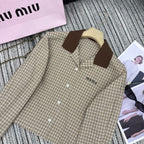 Knitted Plaid Shirt & Skirt Set – Early Spring Collection