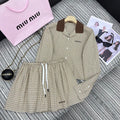 Knitted Plaid Shirt & Skirt Set – Early Spring Collection