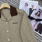 Knitted Plaid Shirt & Skirt Set – Early Spring Collection