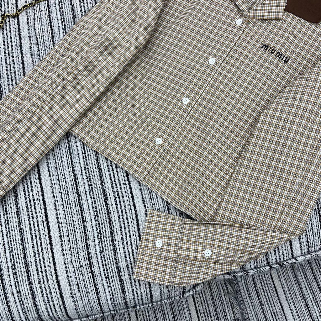 Knitted Plaid Shirt & Skirt Set – Early Spring Collection