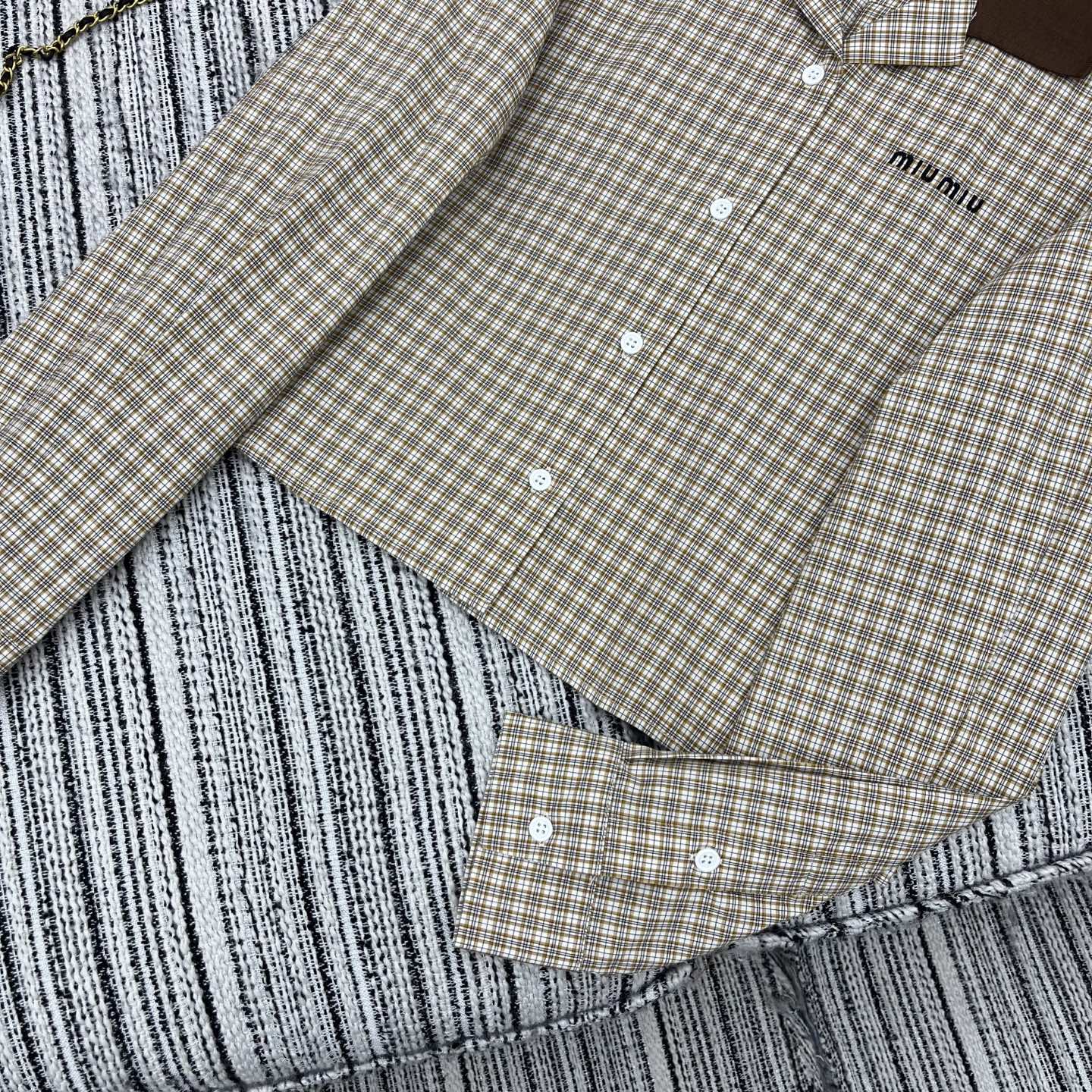 Knitted Plaid Shirt & Skirt Set – Early Spring Collection