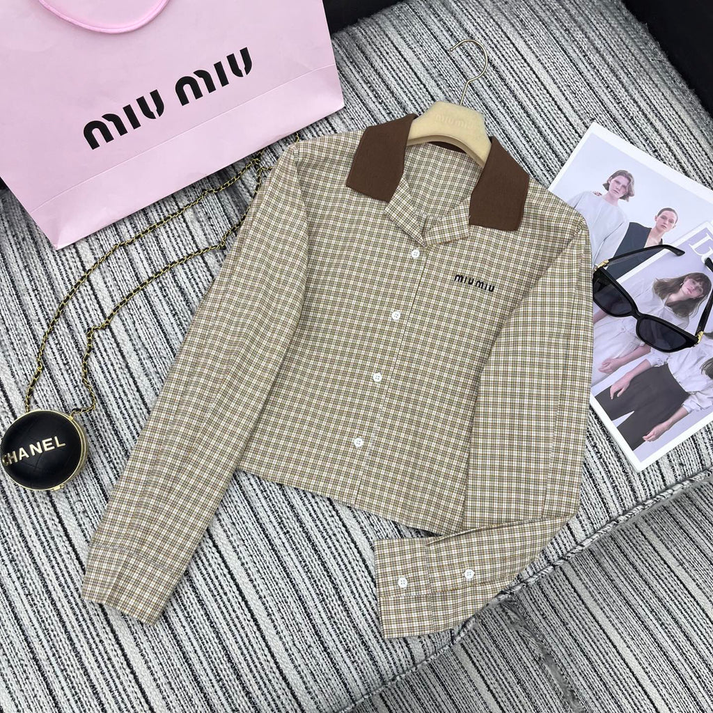 Knitted Plaid Shirt & Skirt Set – Early Spring Collection