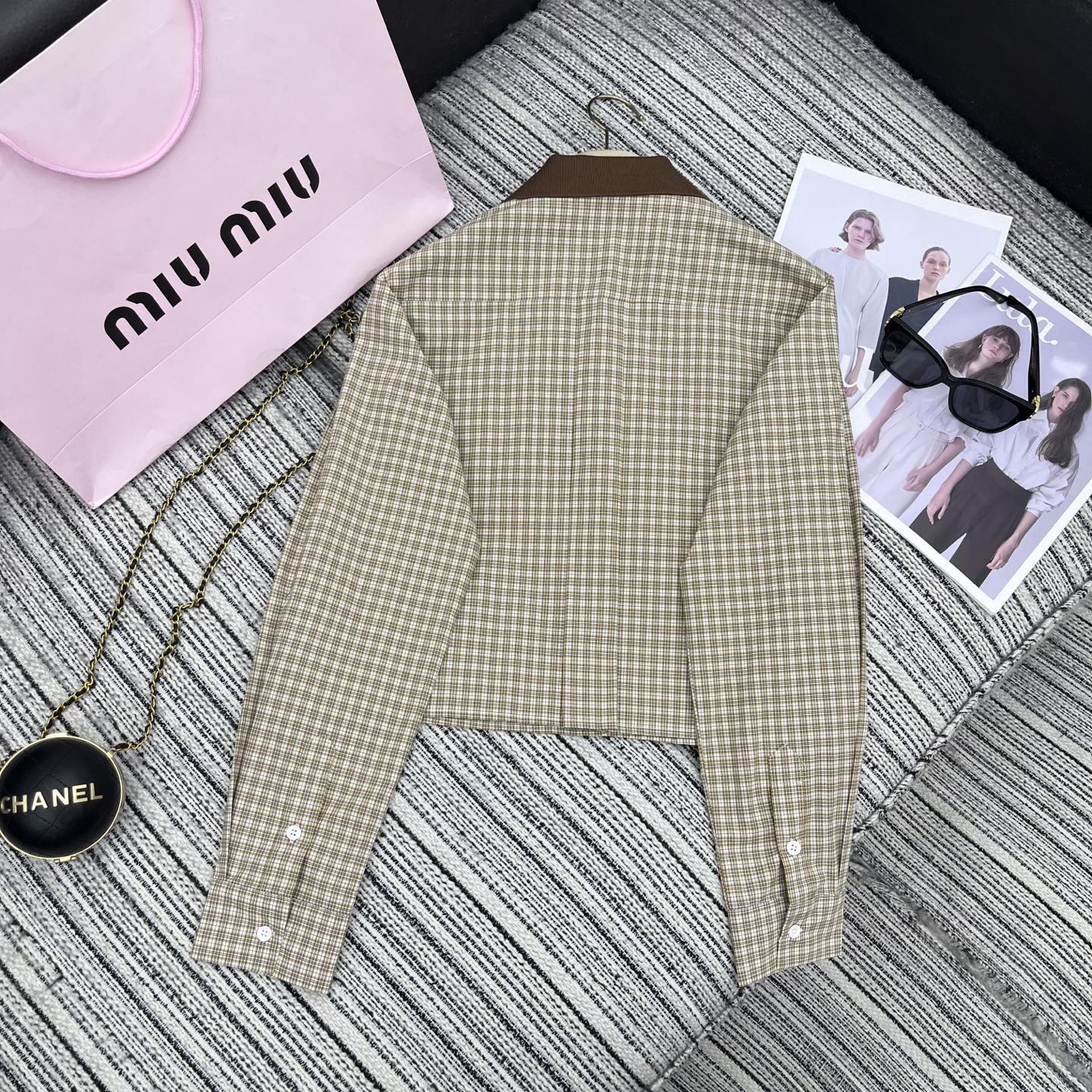 Knitted Plaid Shirt & Skirt Set – Early Spring Collection