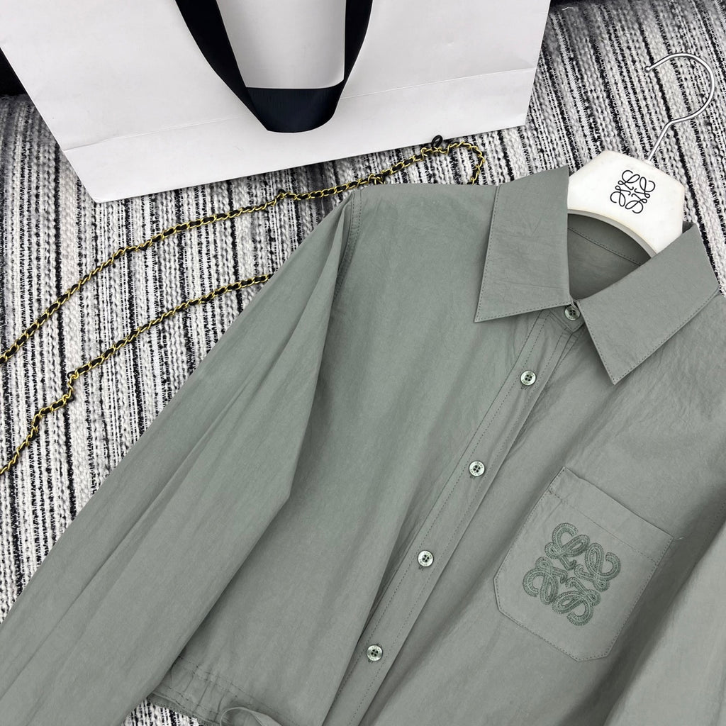 Lapel Shirt & Wide-Leg Pants Set.