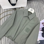 Lapel Shirt & Wide-Leg Pants Set.