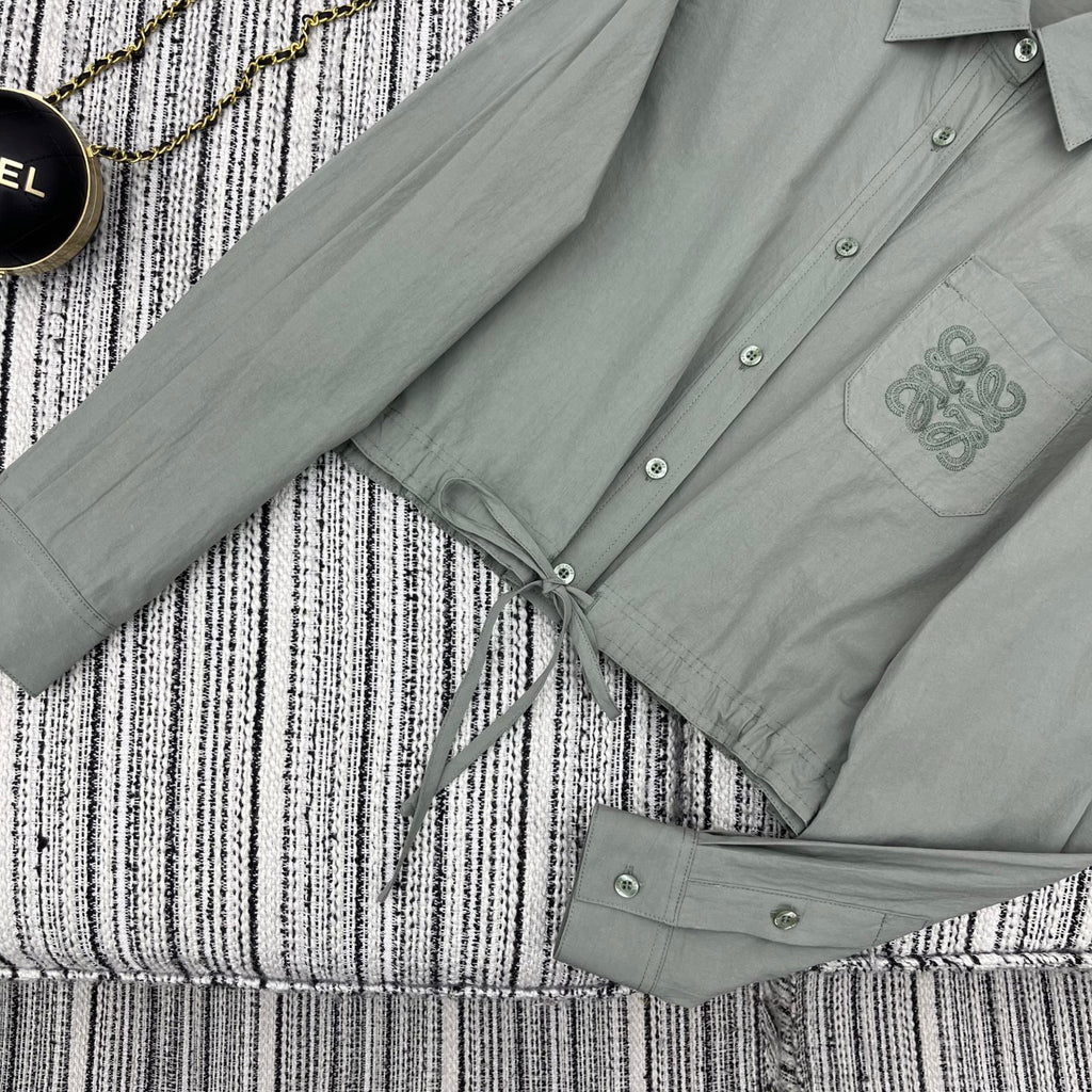 Lapel Shirt & Wide-Leg Pants Set.
