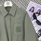 Lapel Shirt & Wide-Leg Pants Set.