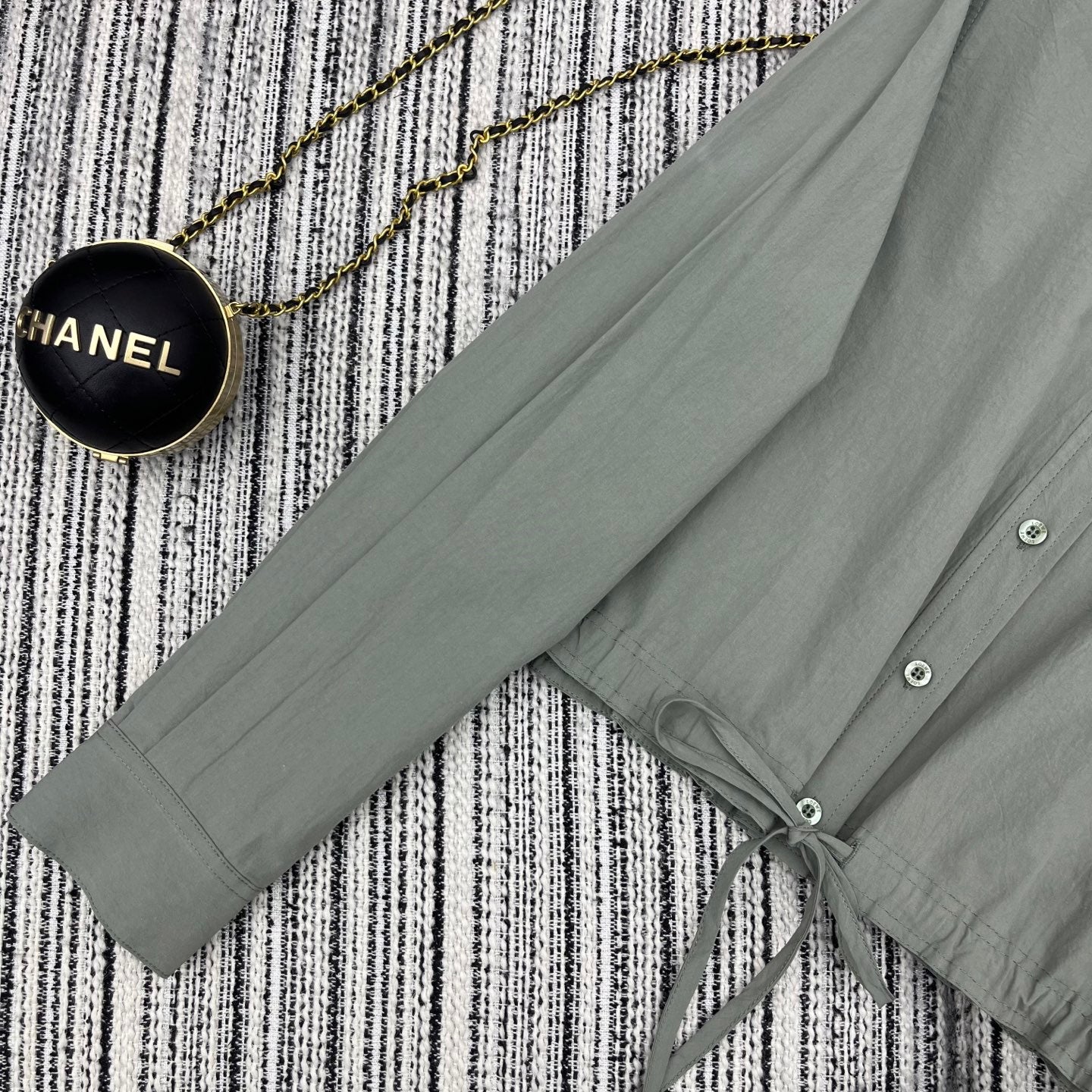 Lapel Shirt & Wide-Leg Pants Set.